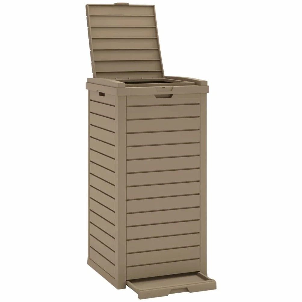vidaXL Cestino per Rifiuti da Esterno Marrone 41x41x86cm Polipropilene