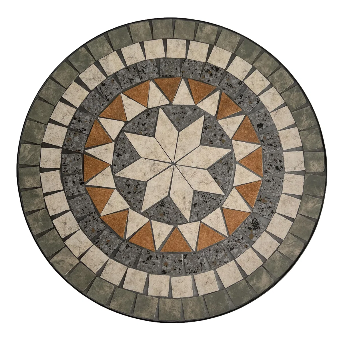 AXI Amélie Set Bistrot, 2 Sedie 1 Tavolo, da Balcone, Veranda Mosaico Stella Grigia - da Esterno, con Mosaico per Giardino/Terrazza