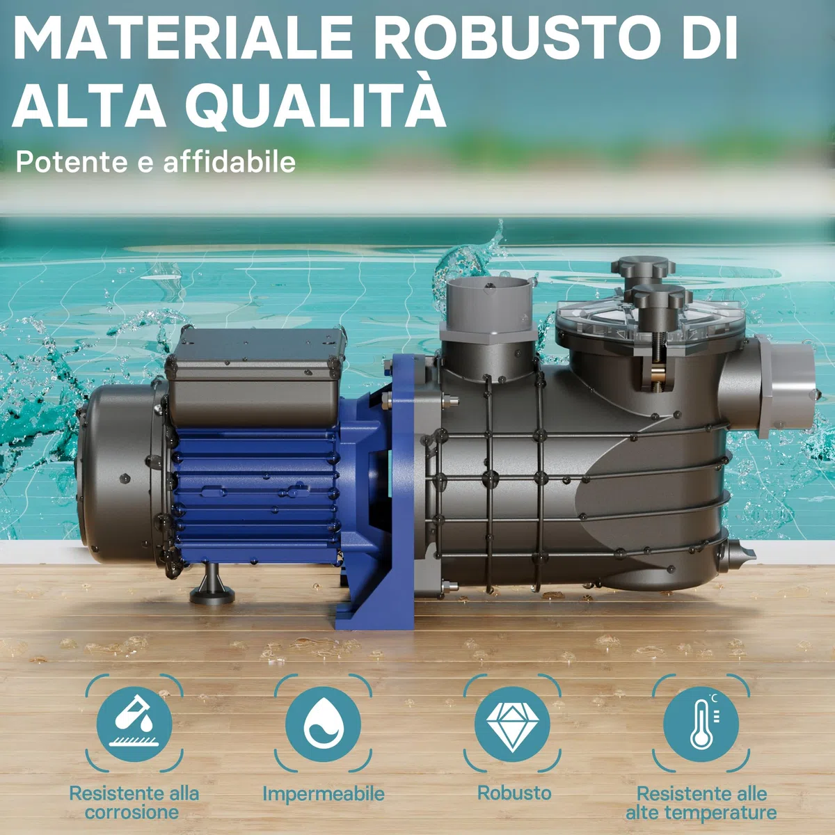 Pompa piscina per ricircolo e filtraggio 11700 l/h 250 W Pompa di circolazione