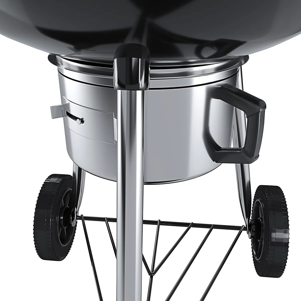 Barbecue 57 Cm Rotondo A Carbonella Carbone BBQ Portatile Compatto Grill Griglia Da Giardino Picnic Balcone Terrazzo Con Coperchio Ruote E Termometro Integrato Colore Nero