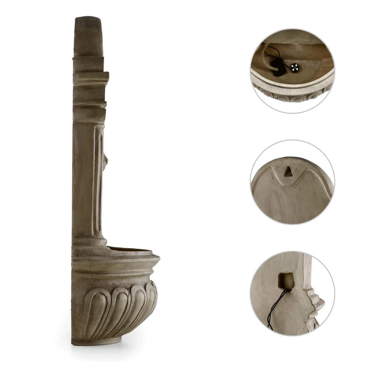blumfeldt Löwenstein Fontana Decorativa da Giardino A Muro con Pannello Solare (Zampillo d'Acqua, Poliresina Roccia, Illuminazione LED) Finta Roccia