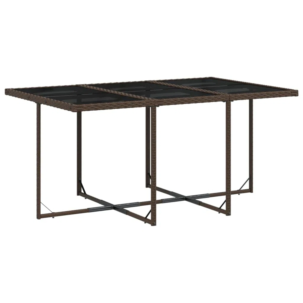IKAYAA Set Tavolo da Giardino con Sedie da 7 Pezzi Set Pranzo Giardino Set Mobili da Giardino 7 Pezzi in Polyrattan Salotto da Esterno con Tavolo-Marrone-11 pz