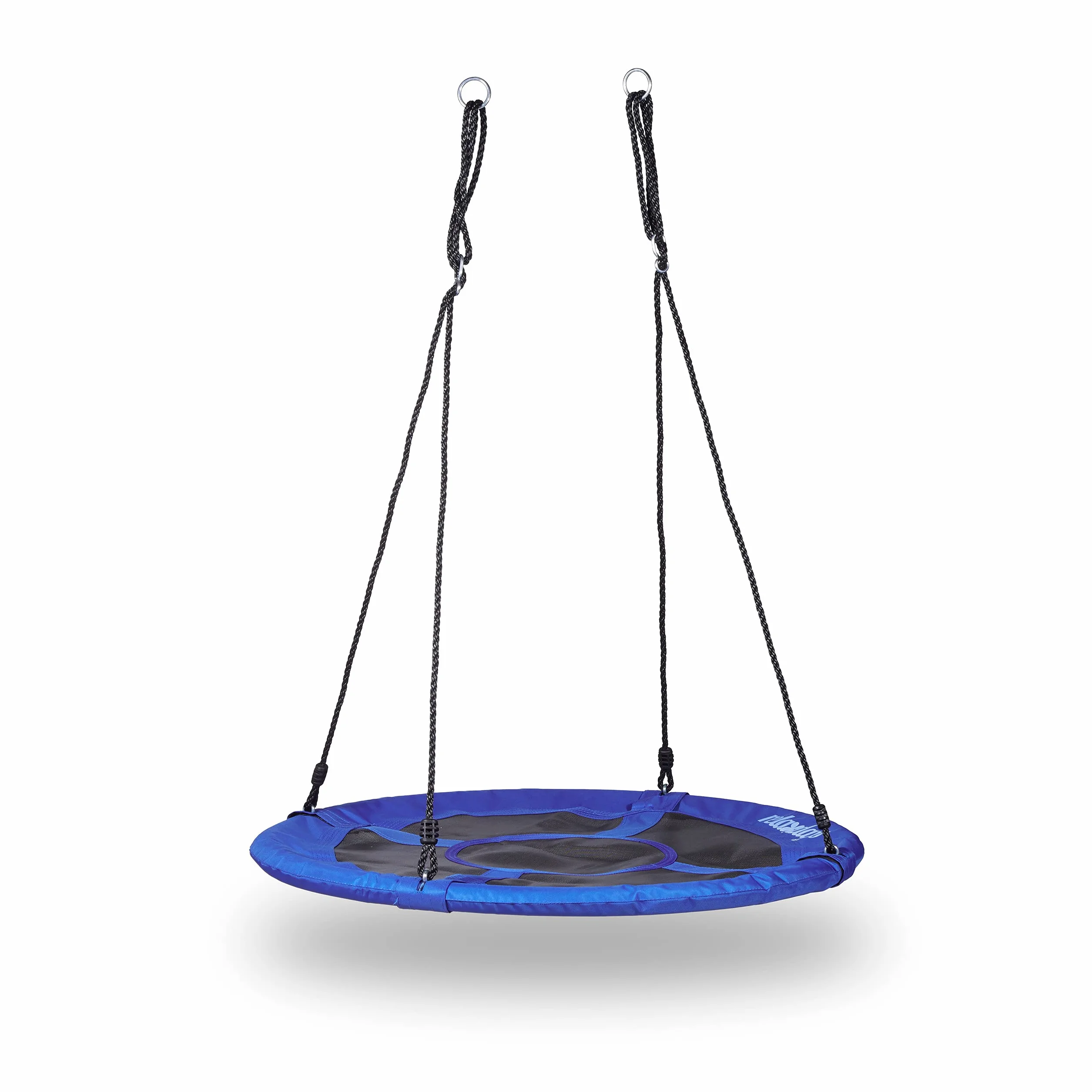 Relaxdays Altalena a Nido Rotonda, Sedia Sospesa da Giardino, capacità Fino 100 kg, HxLxP: 145 x 100 x 100 cm, Blu Scuro
