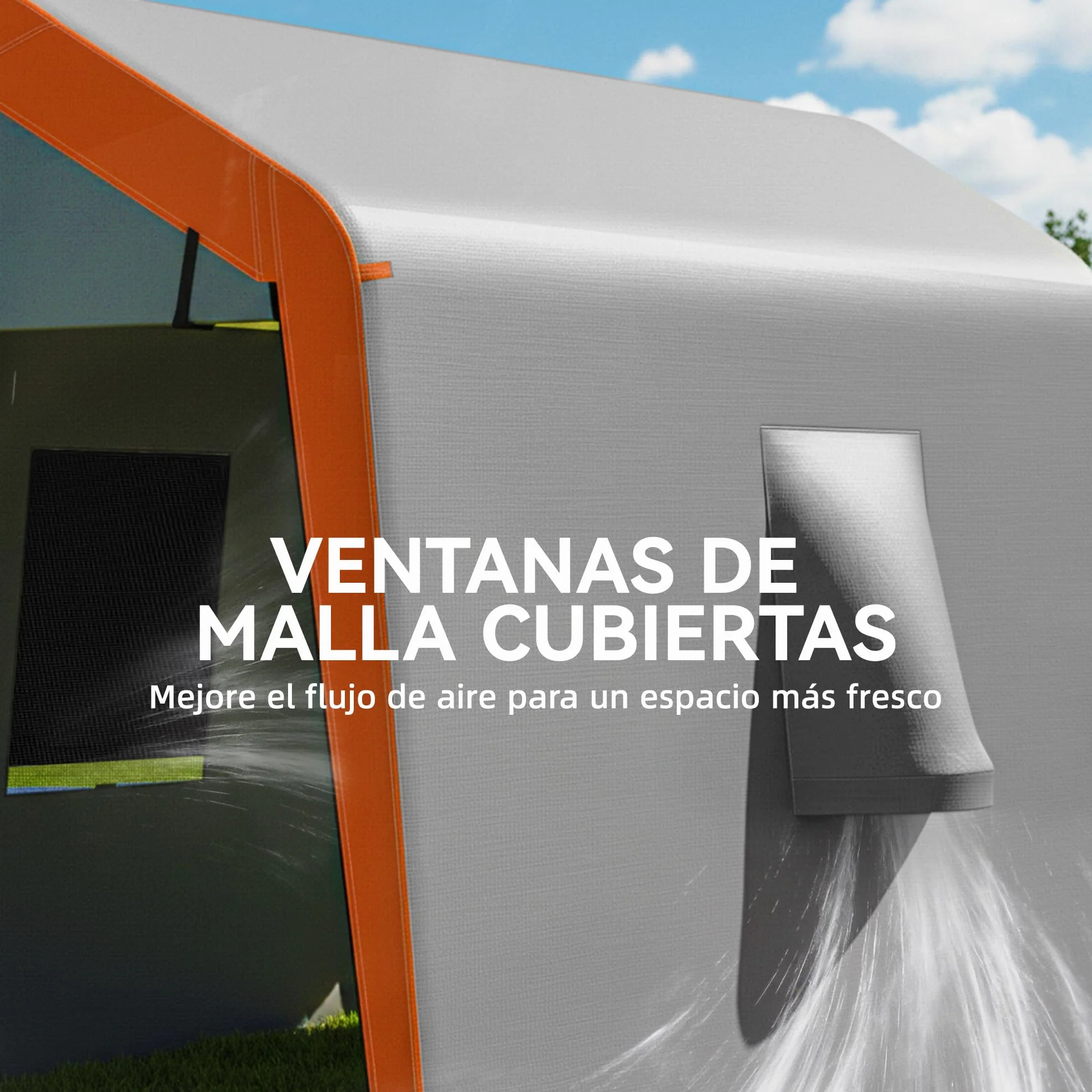 Outsunny Tenda da garage portatile da 2,4 x 1,8 m, impermeabile per auto, con porta arrotolabile con cerniera, finestre, struttura in metallo zincato, UPF30+, grigio chiaro