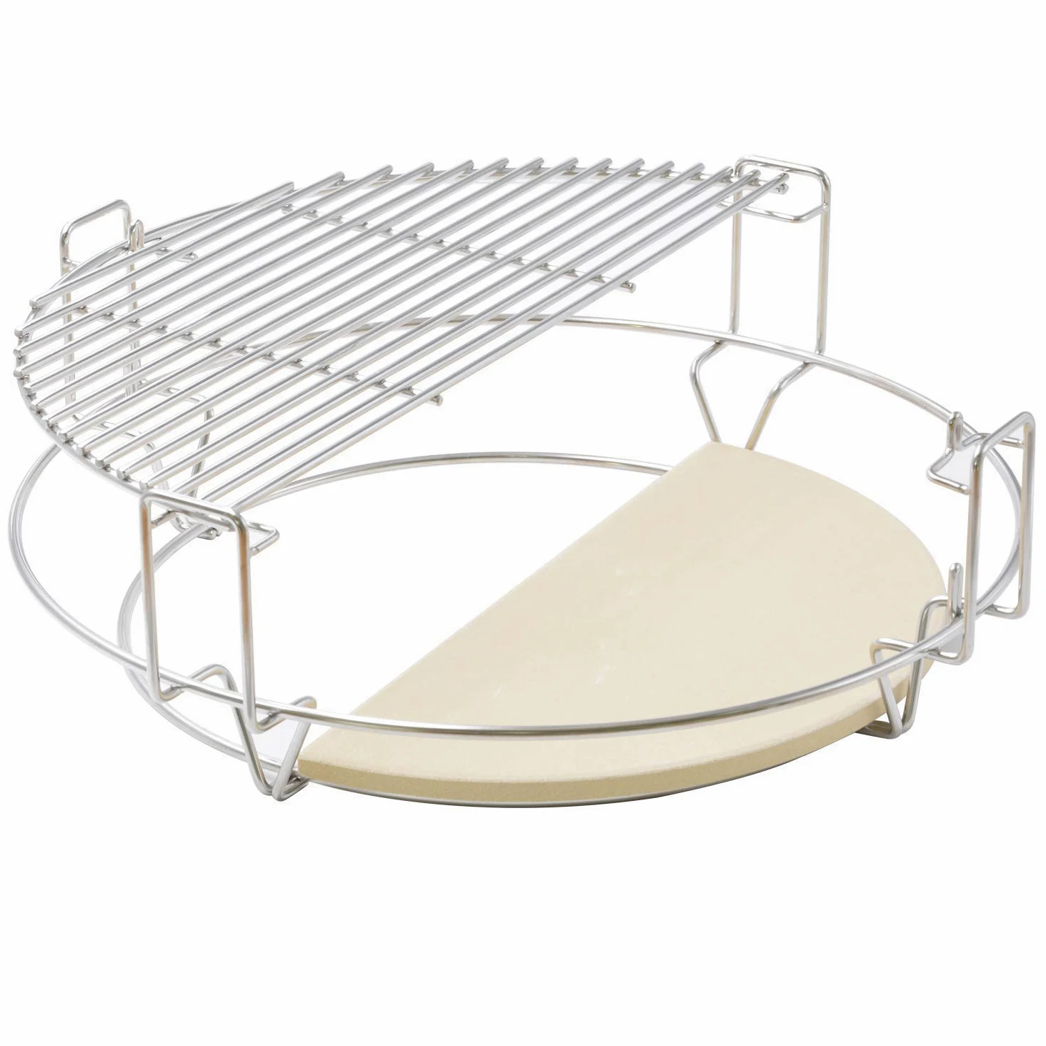 Onlyfire GCG-8552 Griglia Sistema di cottura (2x Griglie, 1x Rack, 2x deflettori di calore) Adatto per Grill in ceramica, Compatibile per Big Green Egg grande, Kamado Joe Classic, Pit Boss K22 ecc.
