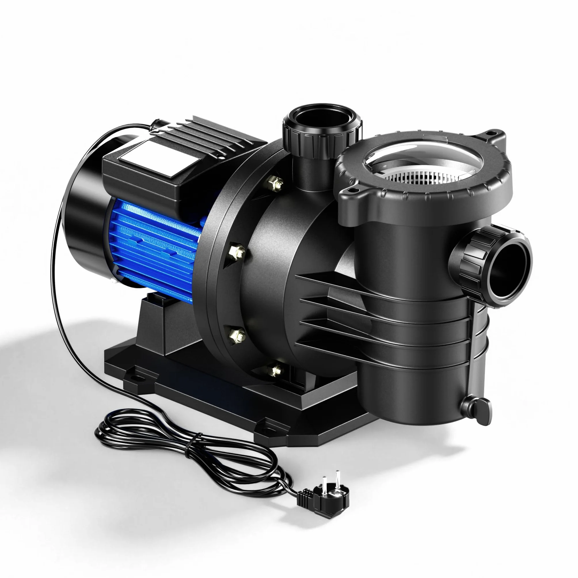 Wiltec Pompa per piscina da 18.600 l/h e 750 W per piscine da 74-110 m³, sistema di pompaggio con prevalenza di 13 m, pompa di ricircolo per piscine