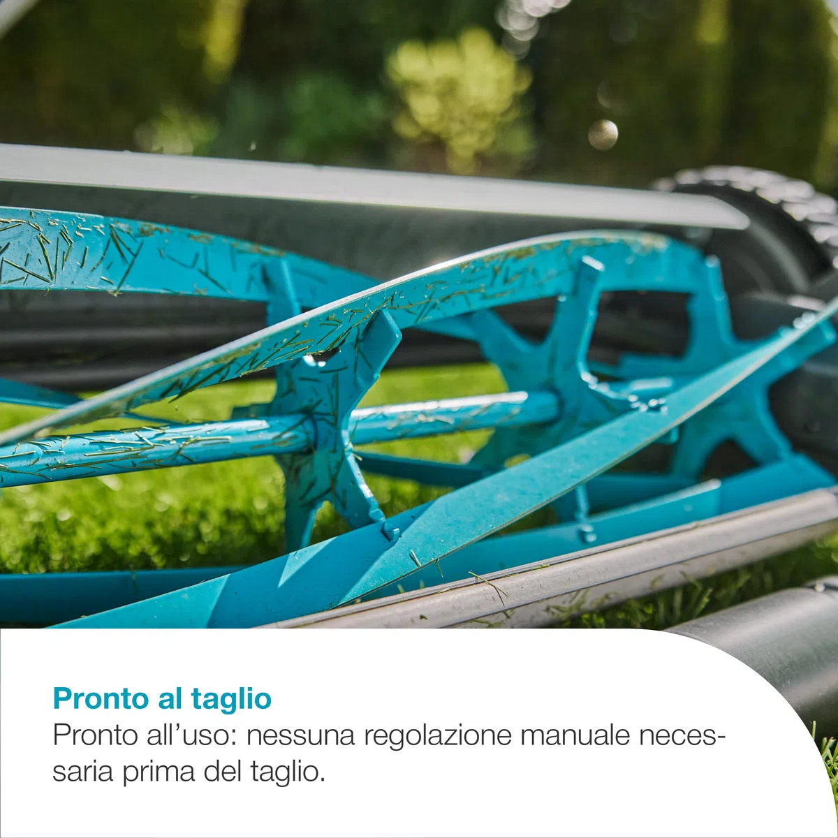 Gardena Rasaprato a Mano Elicoidale Comfort 400 Rasaprato a mano elicoidale: Prato all'Inglese, Larghezza di taglio da 40 cm, Senza fili, Facile da manovrare, Per prati fino a 250 m² (11760-20)
