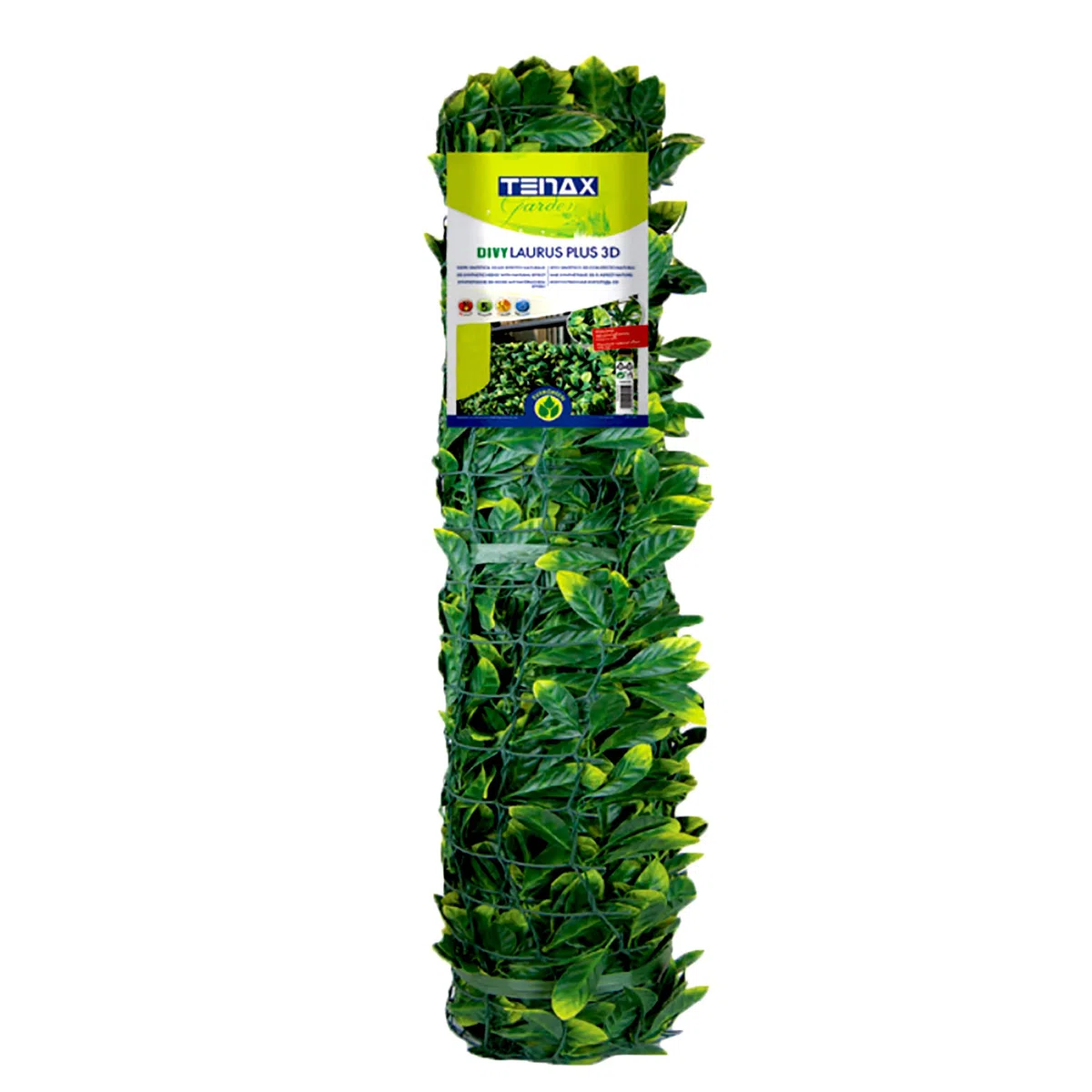 TENAX Divy 3D Plus Laurus, Siepe Sintetica 1,00x3m Foglie Tipo Lauro su Rete di Plastica