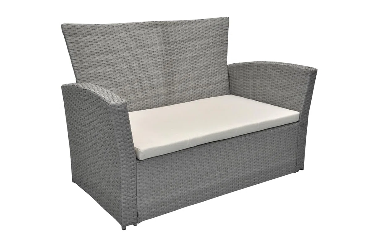 SAMIRA Salotto da giardino in rattan, set di divani da esterno in polyrattan mod. Aurora tortora