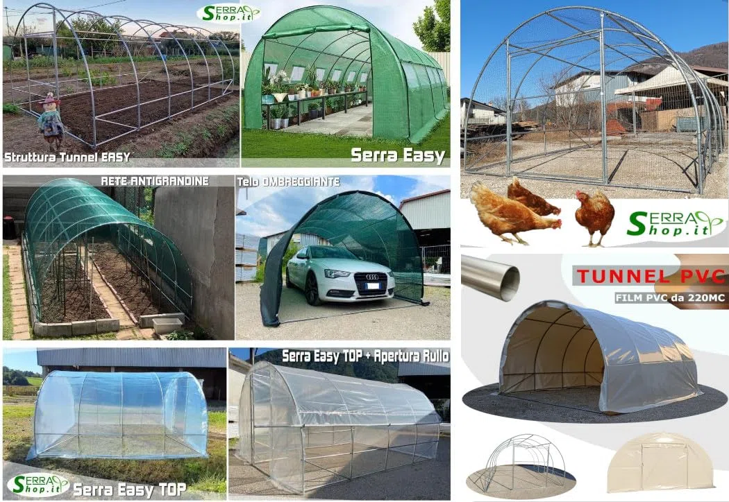 Serra Tunnel NetPlus 3x5m con Rete antigrandine per orto Giardino Auto Protezione grandine