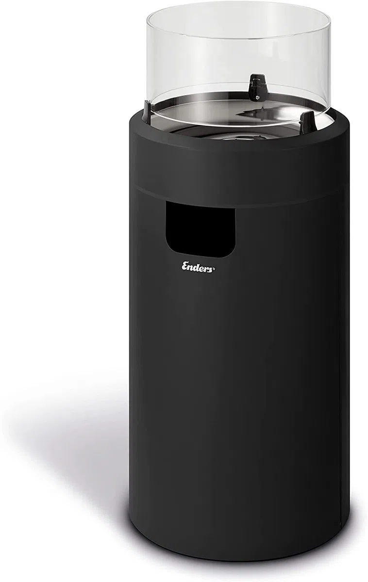 Enders Nova LED M - Caminetto Decorativo Alimentato a Gas - per Patio con Illuminazione Ambientale - Design Moderno - Nero #560033