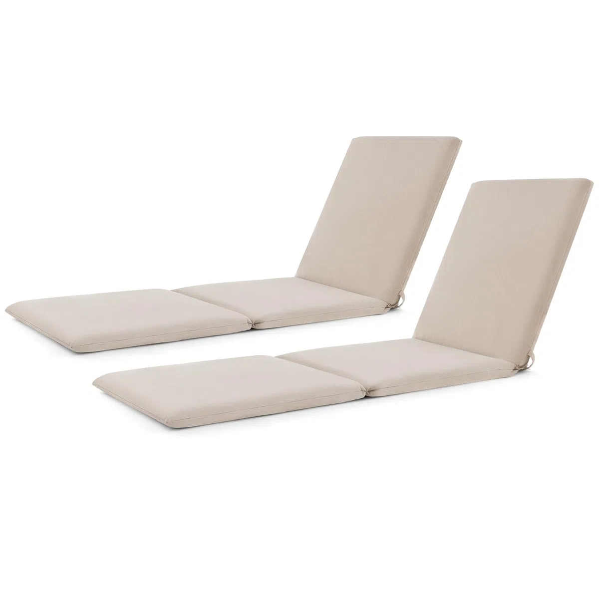 LIFEZEAL Set di 2 Cuscini per Lettino Prendisole, 182 x 59 cm, Alto 4,5 cm, Cuscini per Sedie da Esterno Pieghevoli con Cinturino in Velcro, per Letto da Campeggio, per Viaggi, Vacanze