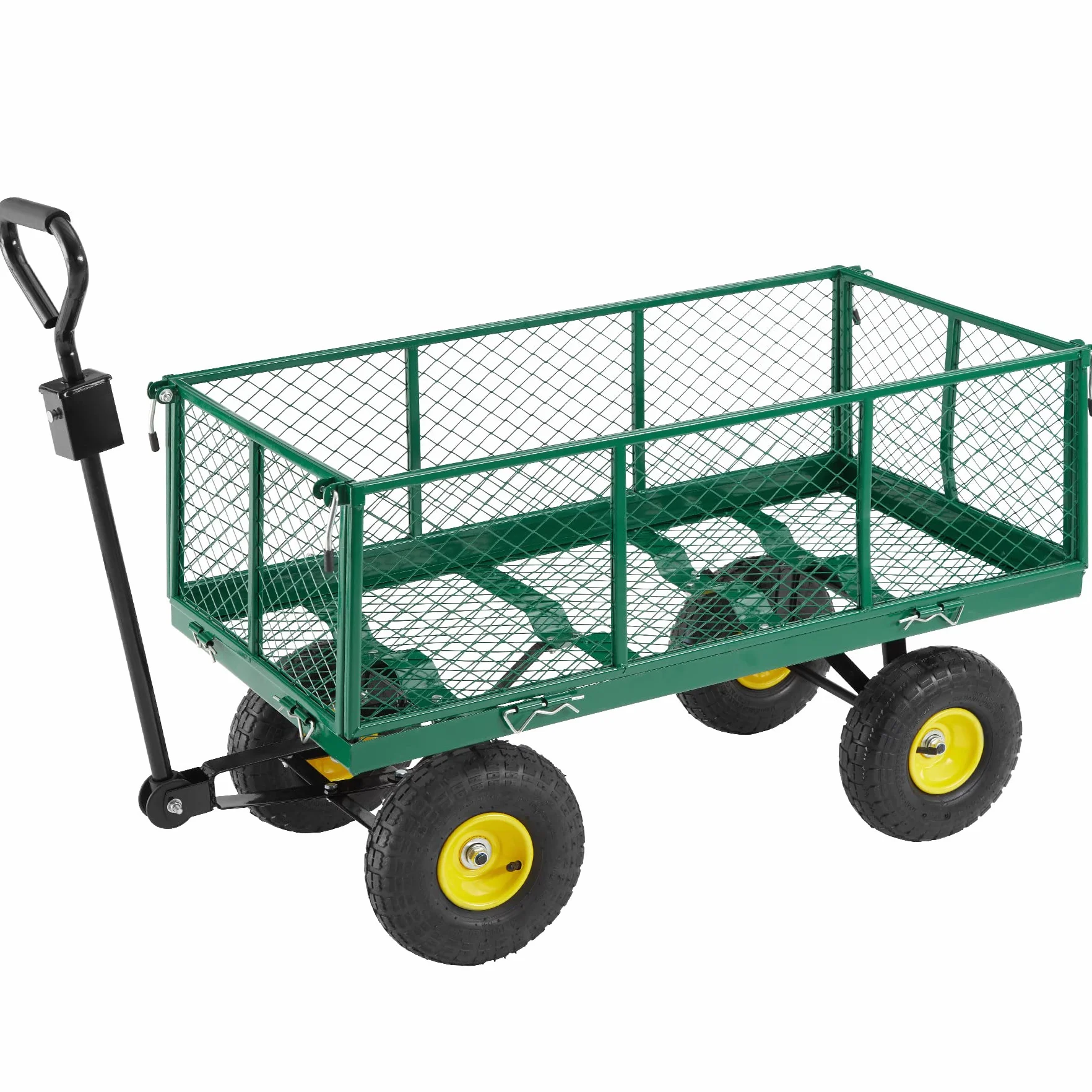 tectake® Carretto Carrello a Mano da Trasporto, Carrello porta attrezzi, Carrello da Giardino, Carrello Trasporto con Ruote, Giardino, carrello porta legna con ruote