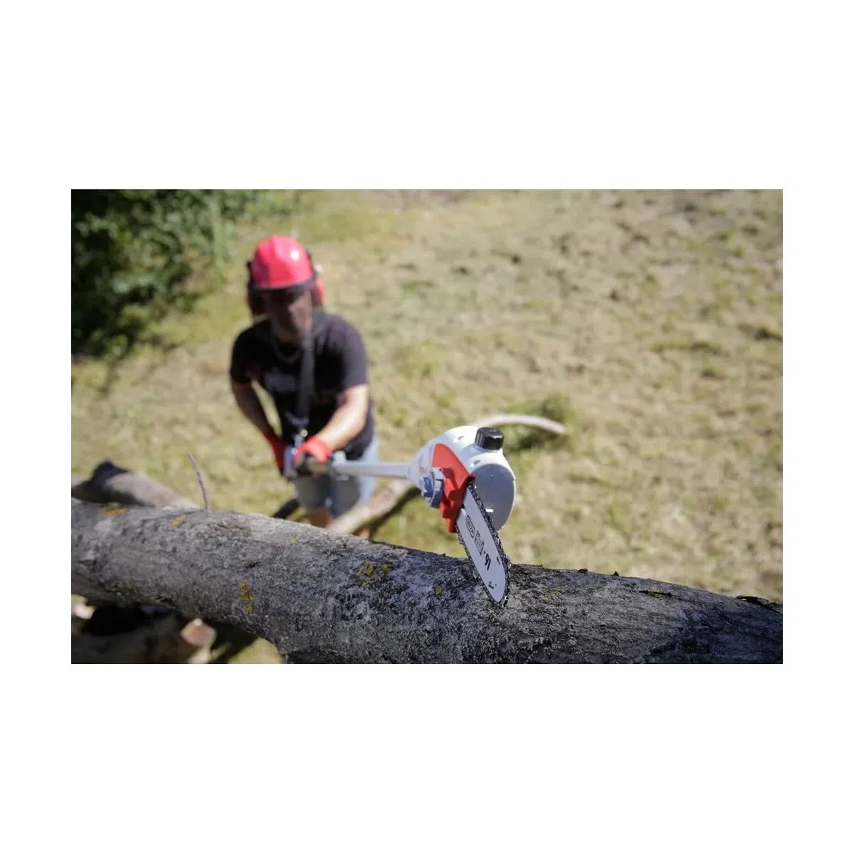 Ikra - Trapano elettrico 750 W - Asta telescopica fino a 4 m - Mini motosega a ramo catena autolubrificata