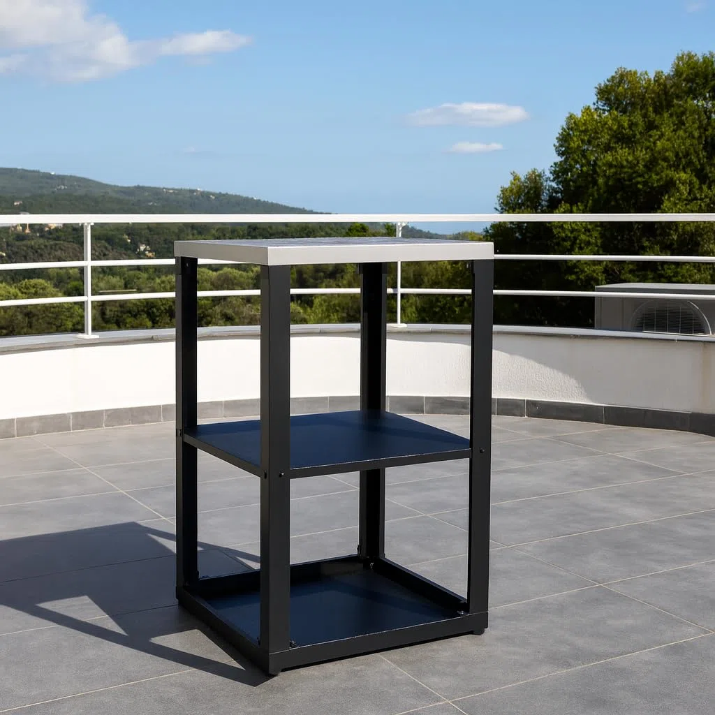 Cucina Modulare per Esterno in Acciaio e Acciaio Inox – Vari Moduli componibili Fornello, Lavello, Barbecue, Piani - Componi la Tua Cucina (Modulo Piano con scaffale Aperto)