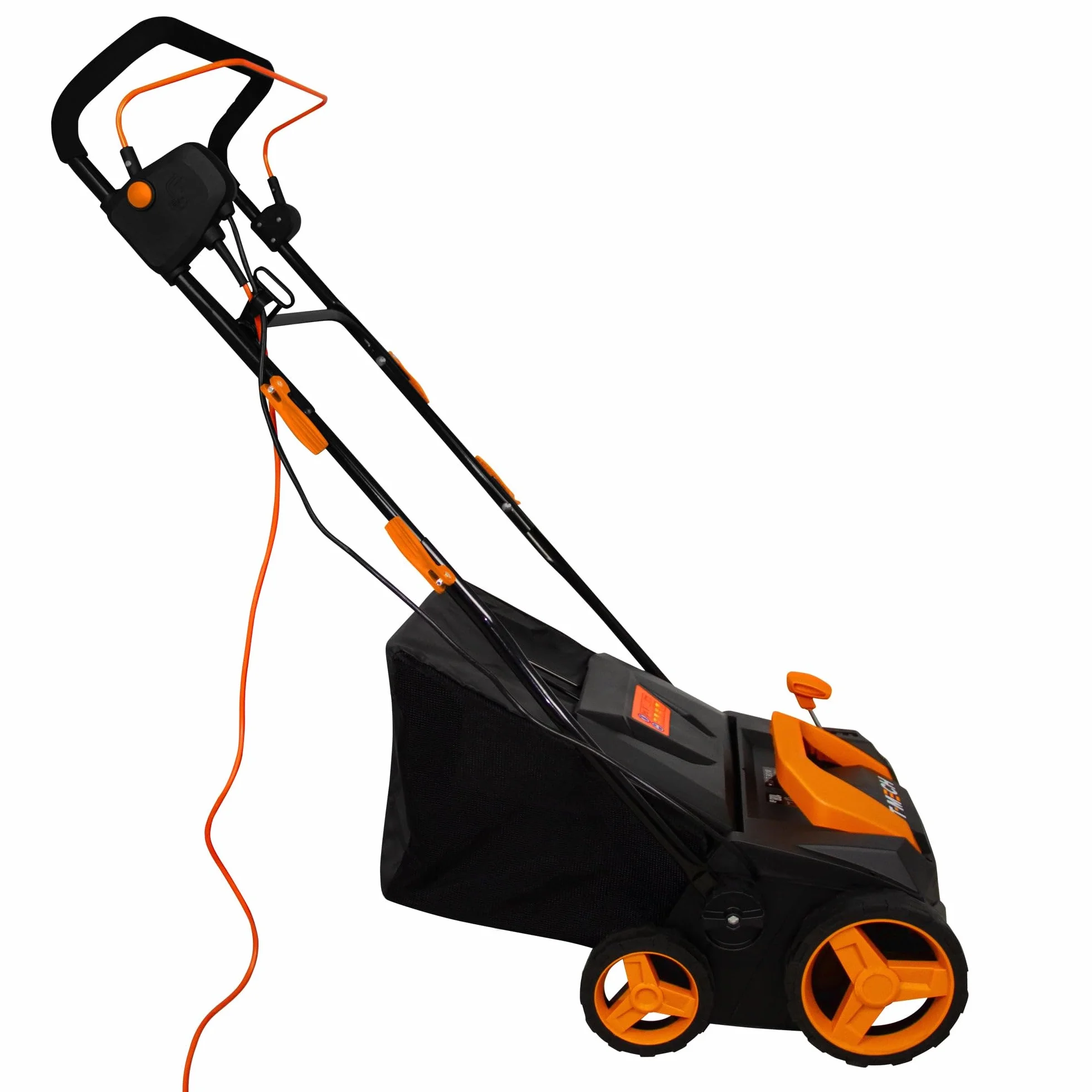Aspiratore elettrico per erba artificiale Pulitore Spazzatrice di foglie e rami Autonomo con cavo da 12metri 50L sacco di raccolta 5 altezze regolabili 12,2 kg Leggero 3500RPM 1800W