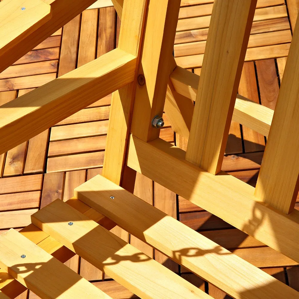 Panca a dondolo stile Hollywood, da giardino, in legno, con tettino incluso – Colore beige