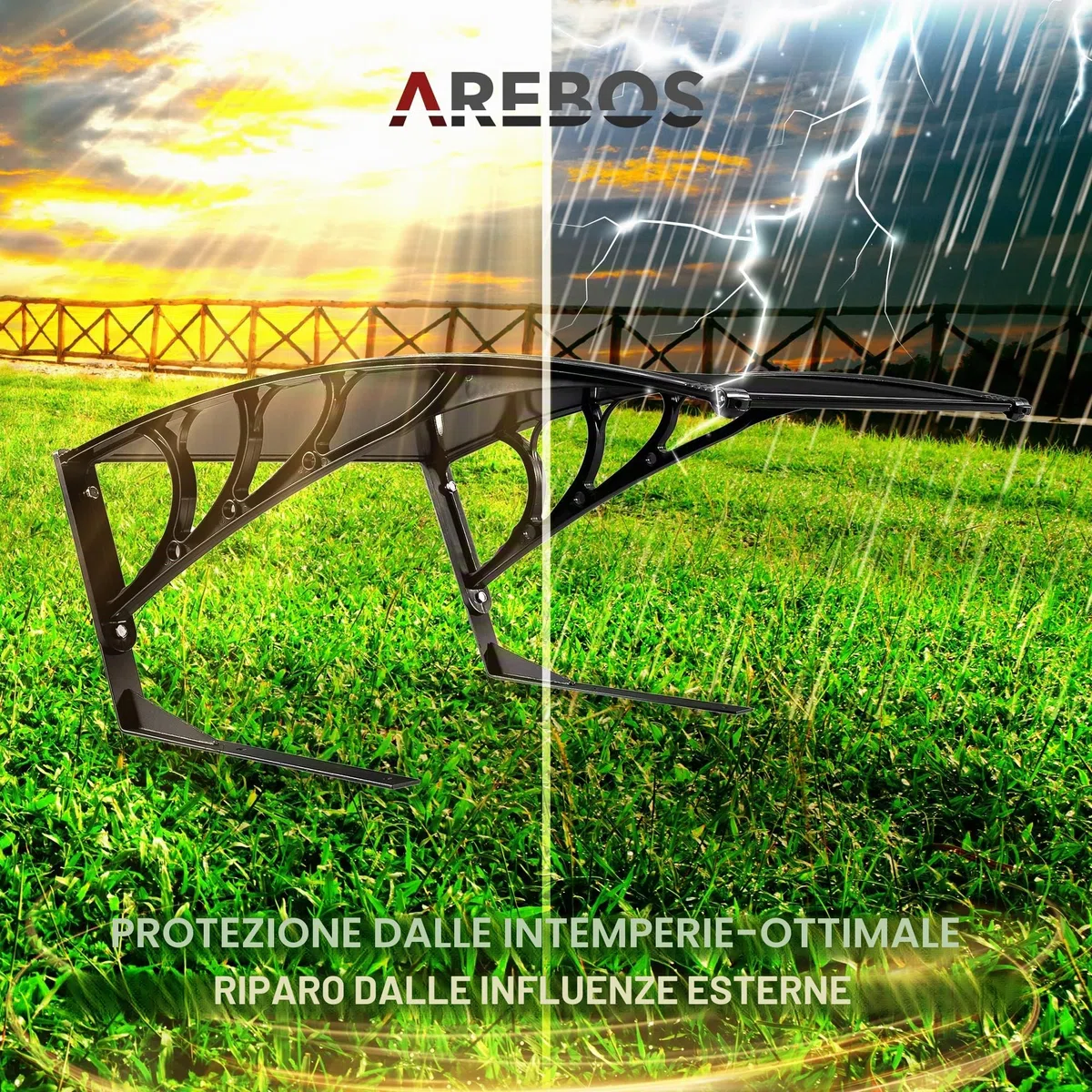 Arebos Garage per Rasaerba Robotizzato | 102 x 79 x 46 cm | resistente alle intemperie + protezione UV | con piedini in metallo | tettuccio per tosaerba