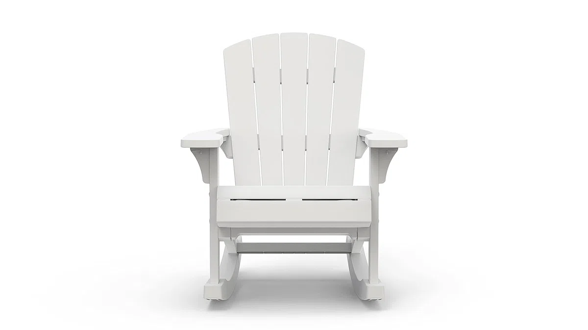 Keter - Sedia da giardino Adirondack con dondolo colore Bianco 80,5x92x100,5 centimetri