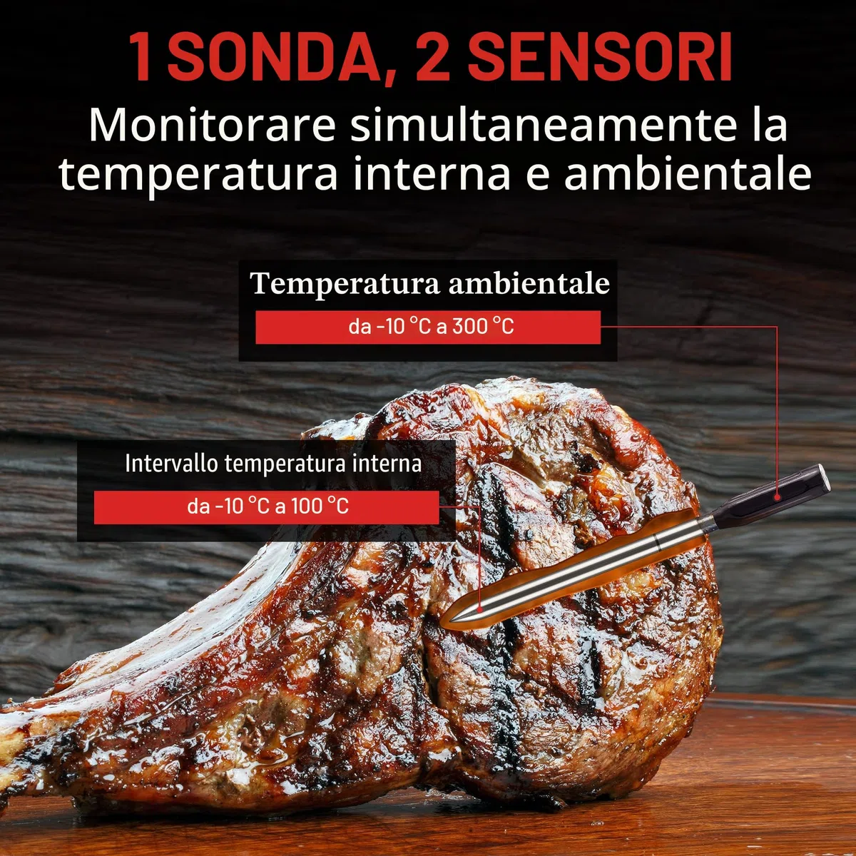 ThermoPro TempPro Termometro Bluetooth Fino a 150 M Cucina Barbecue Professionale Termometro Alimenti Carne Ricaricabile Termometri APP Compatibile con iPhone Android per Grigliare