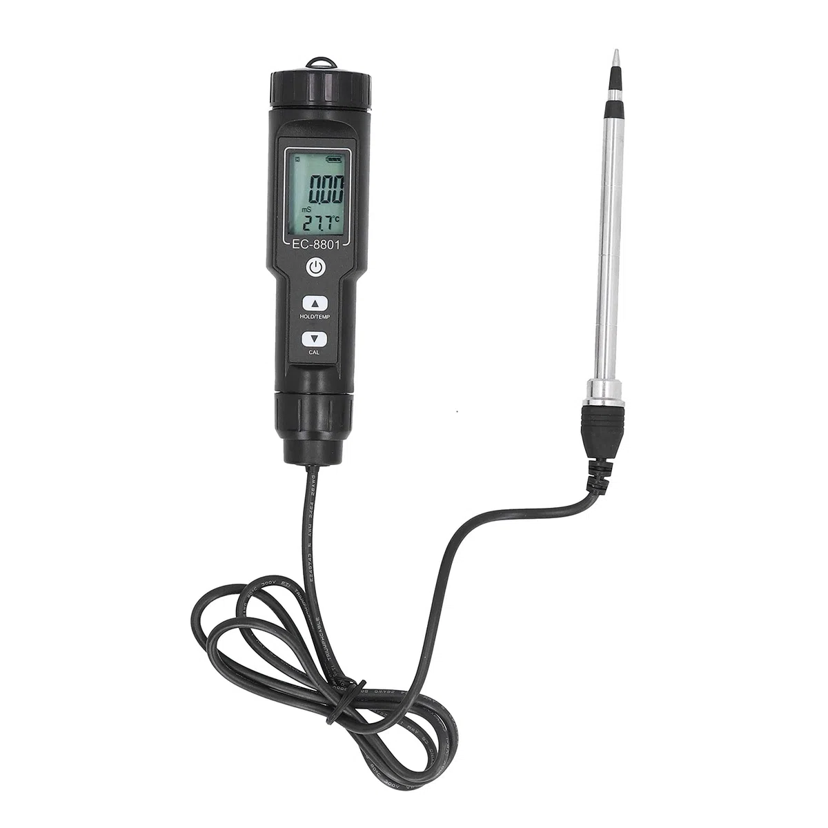 Haofy Misuratore del Suolo EC, Rilevatore di Sale, Tester Portatile di Conducibilità del Suolo Tester di Salinità EC del Suolo con Sonda EC-8801B per L'agricoltura di Piante da