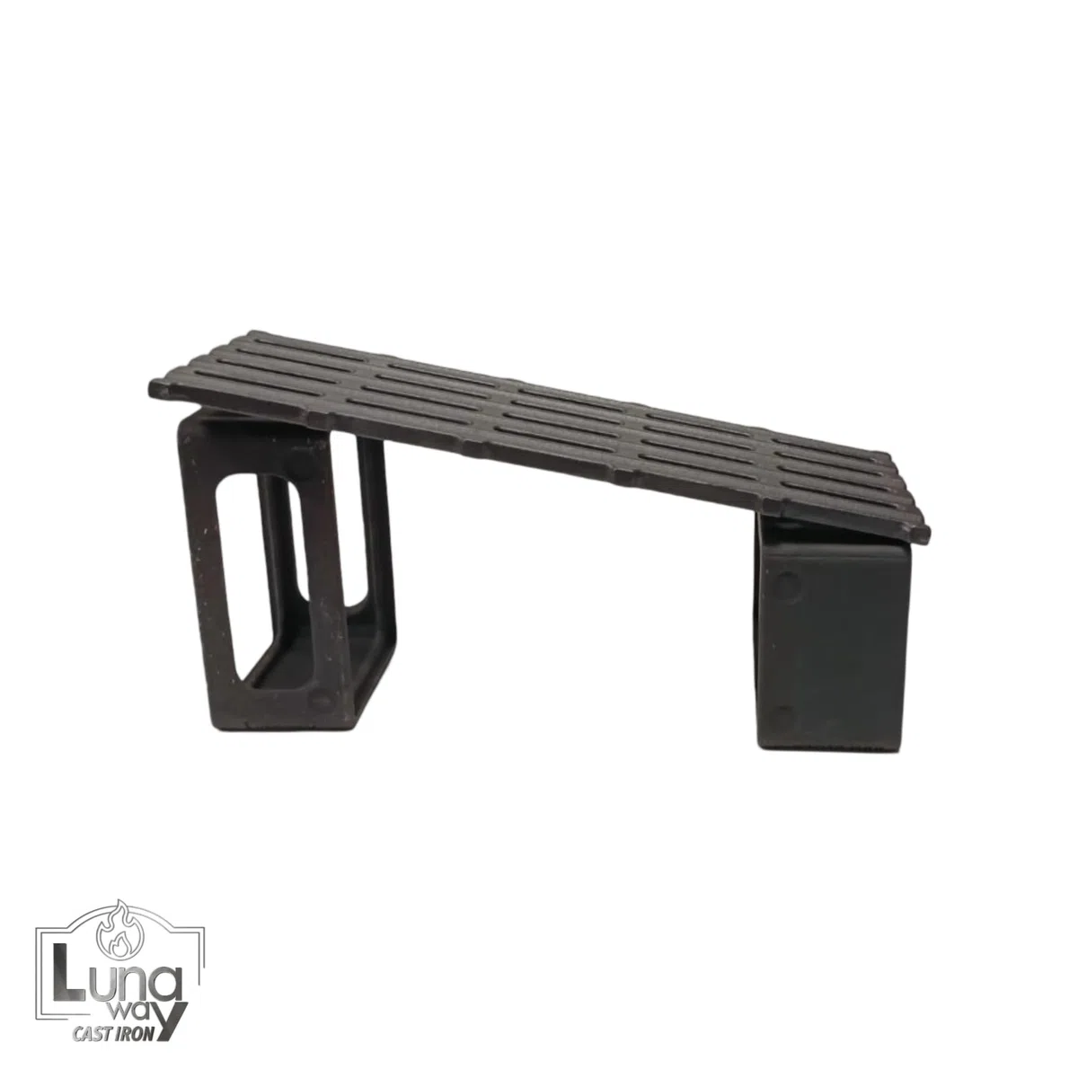 Griglia in Ghisa 48x17cm + Coppia supporti BBQ Blocks | Cottura uniforme e professionale | Reversibile | Doppia smaltatura Black di LUNAWAY | Sistema modulare per barbecue lineari