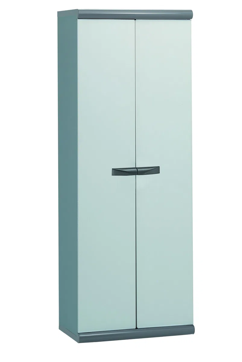Garofalo - Scik Basic Recycled - Armadio Alto in Resina con portascope (PVC) 2 ante - Colore Grigio