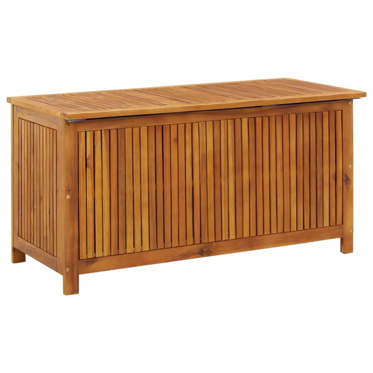 Baule da Esterno, Cassapanca Contenitore, Cassapanca Legno, Baule da Giardino in Legno Massello di Teak 113x50x58cm