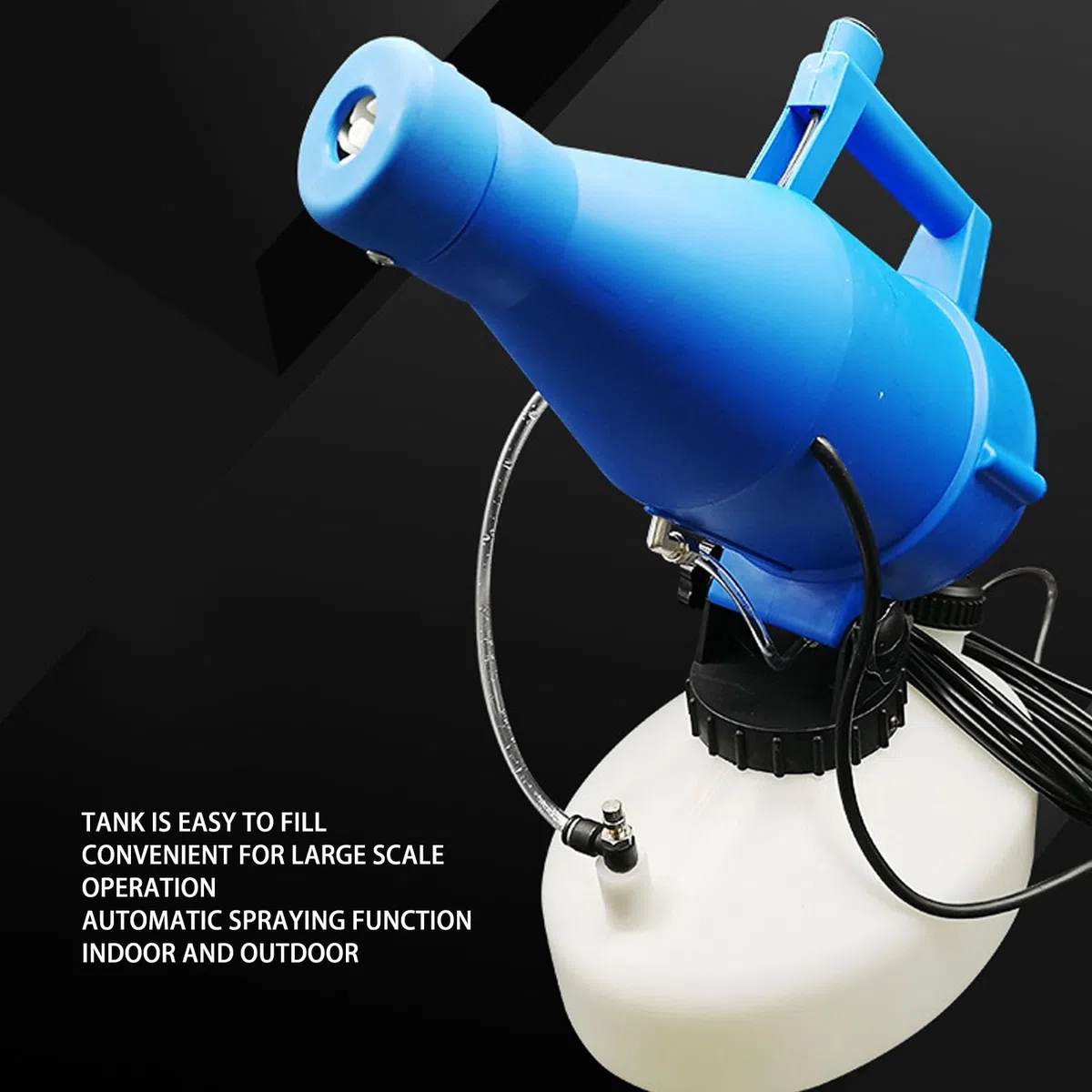 Nebulizzatore portatile elettrico ULV Glomora, atomizzatore a nebbia fredda da 4,5 litri con ugello regolabile e distanza di spruzzo di 10 metri.