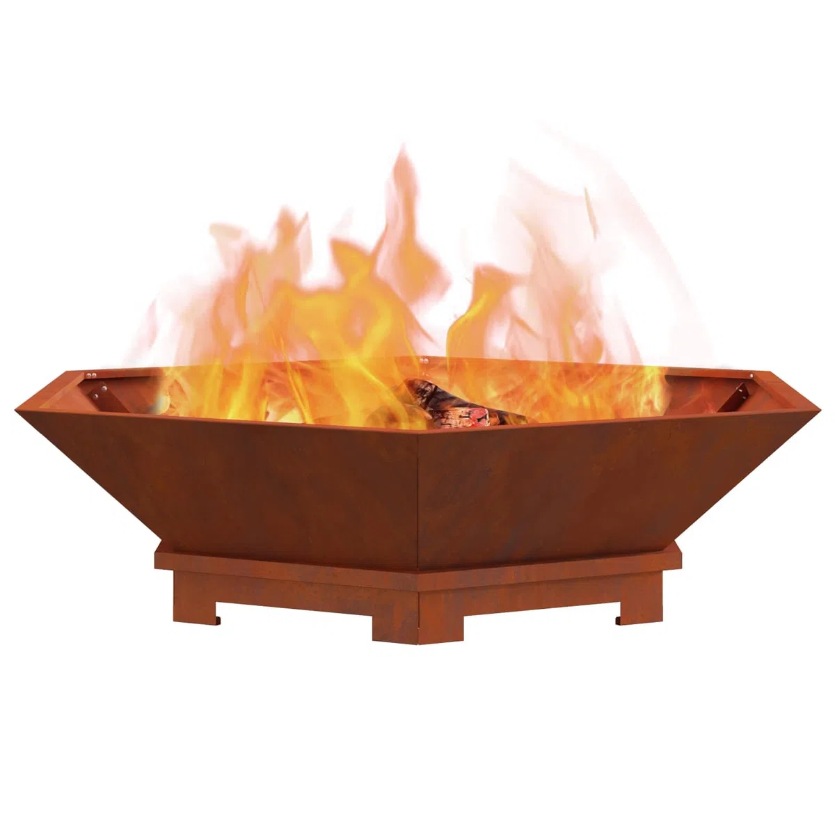 vidaXL Focolare Marrone 100 x 100 x 28 cm acciaio corten, Camino da giardino e terrazzo, moderno, resistente, cucina all'aperto, grigliata portatile elegante per il cortile