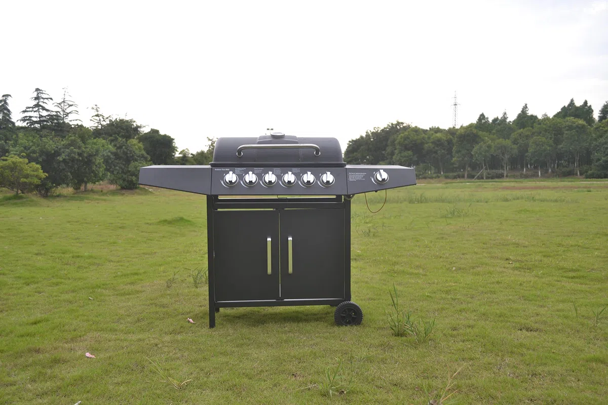 Grill Barbecue a Gas,Compatto con 6+1 Bruciatore,BBQ Gas per Pietre Laviche,con Fornello Laterale, Controlli della Temperatura Indipendenti, Grande area barbecue