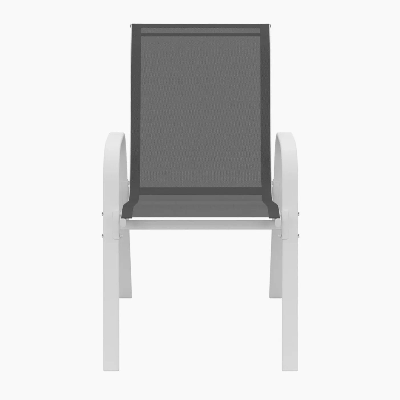 IDMarket - Set di 6 sedie da giardino impilabili LYMA in metallo e textilene, bianco e grigio