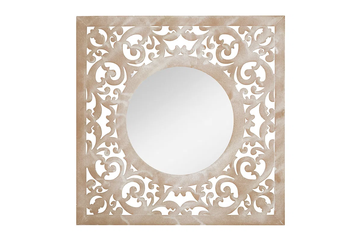 Specchio effetto pietra quadrata