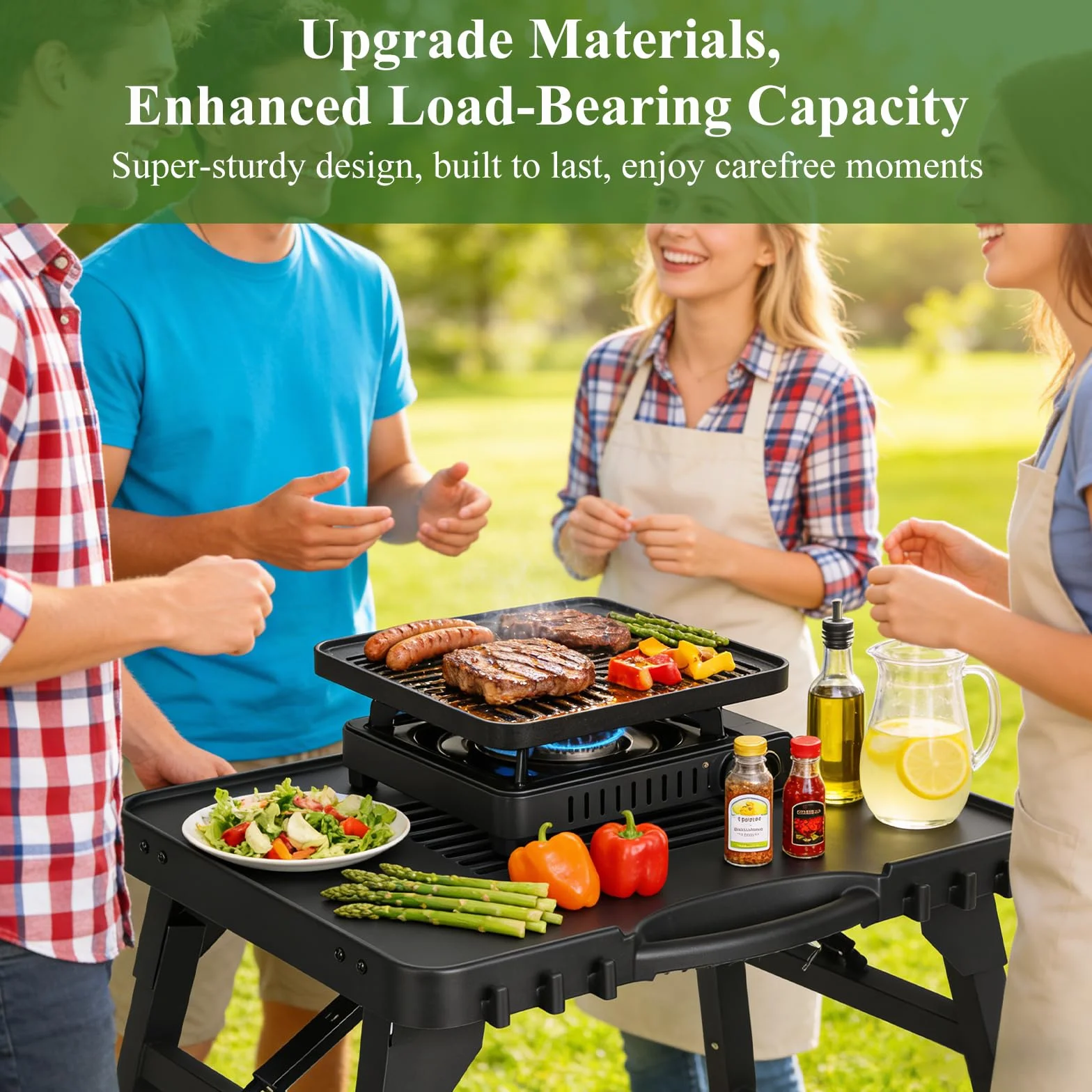 Carrello per barbecue da esterno per Weber Q100/Q200/Q300, Enders Urban, Burnhard Wayne, Ninja Woodfire, carrello da portata portatile, supporto per barbecue da esterno
