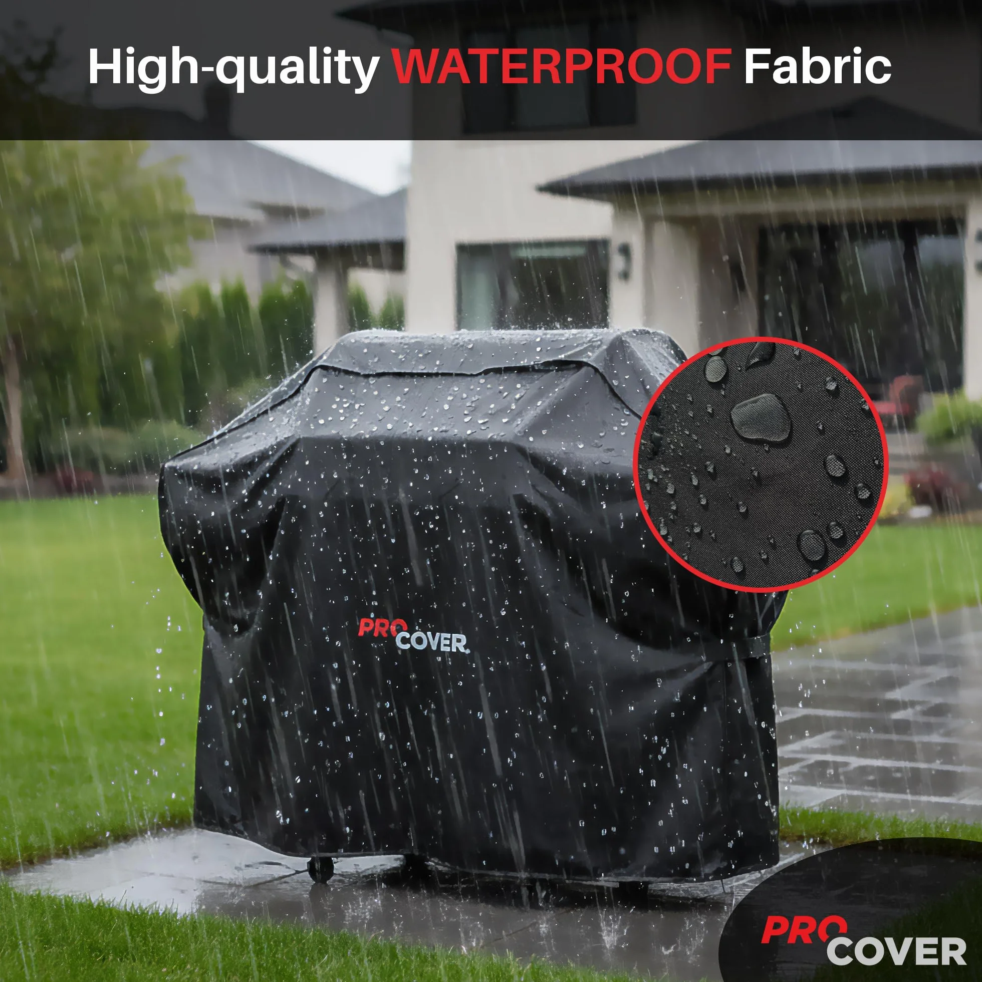 Copertura per Barbecue e Griglia – Impermeabile e resistente | Oxford 600D Premium | Antivento | Qualità professionale compatibile con tutti i marchi (132cm x 112cm x 66cm)