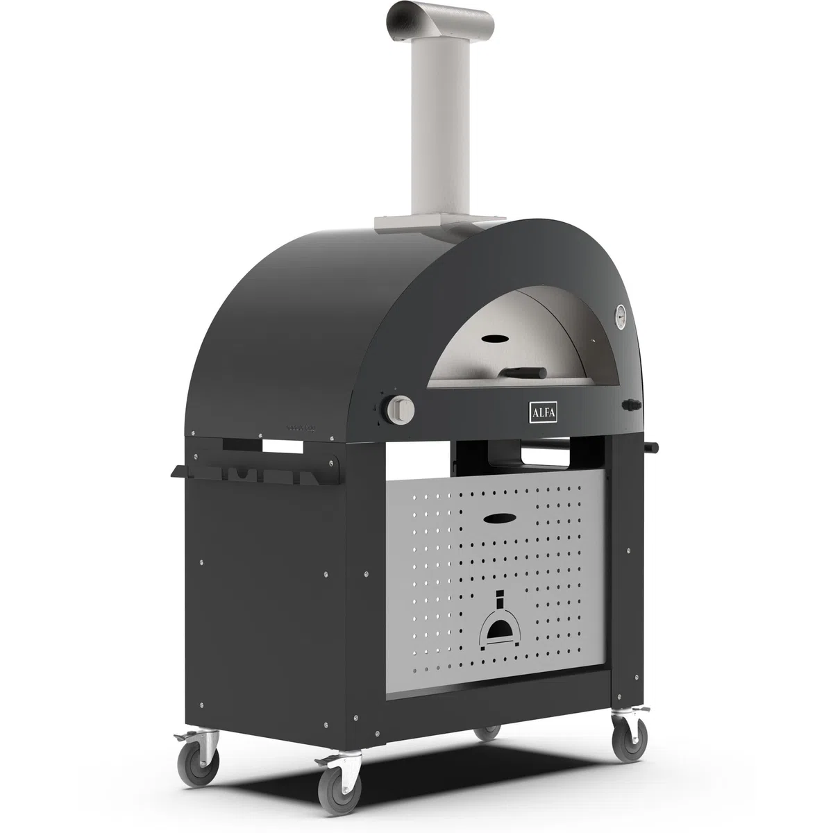 Alfa Forni Carrelli per barbecue e affumicatori della Marca Modello Base 3 Pizze Moderno Nero