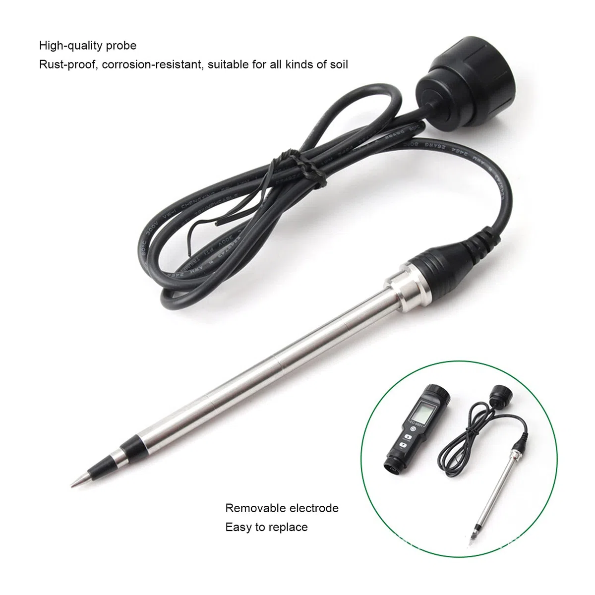 Haofy Misuratore del Suolo EC, Rilevatore di Sale, Tester Portatile di Conducibilità del Suolo Tester di Salinità EC del Suolo con Sonda EC-8801B per L'agricoltura di Piante da