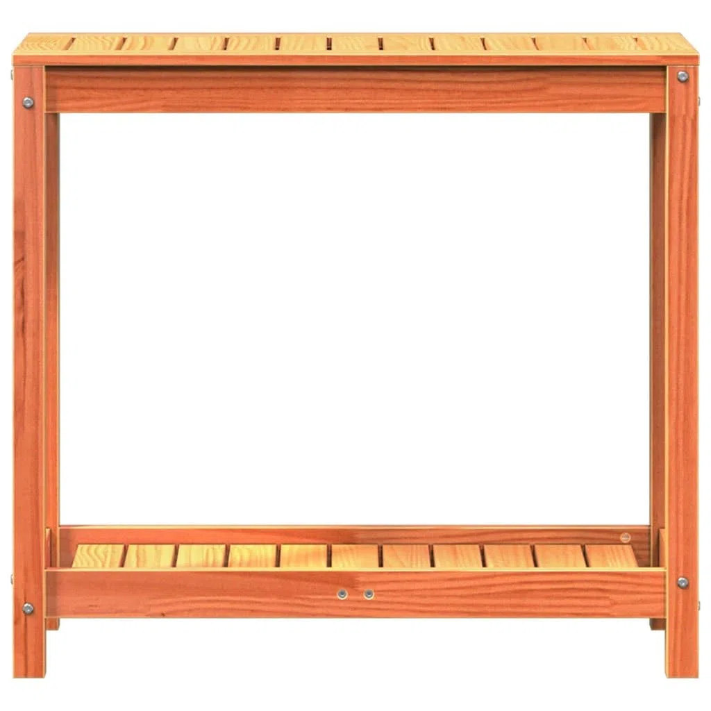 Gecheer Tavolo Invaso con Ripiano,Tavolo da Lavoro per Giardino,Tavolo per Piante in Legno,Banco da Lavoro da Giardino,Tavolo da Esterno,Mobili da Giardino Marrone Cera 82,5x35x75 Massello Pino
