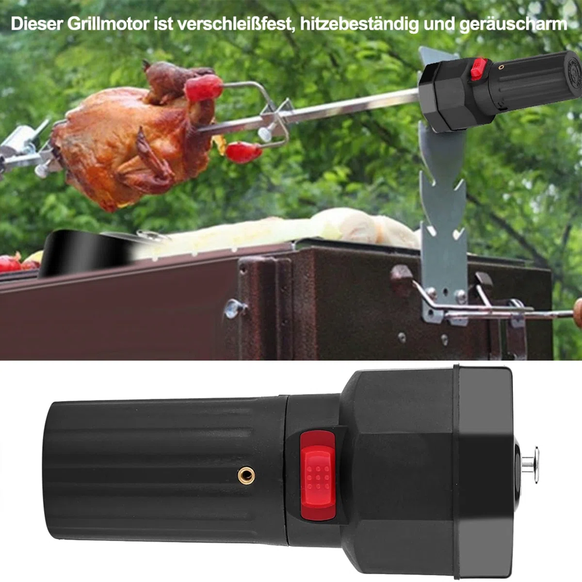 Yctze Motore per Girarrosto, Motore per Barbecue 1.5v a Batteria Nero Elettrico Barbecue Grill Motore Accessorio Staffa per Arrosto per Picnic in Casa All'aperto
