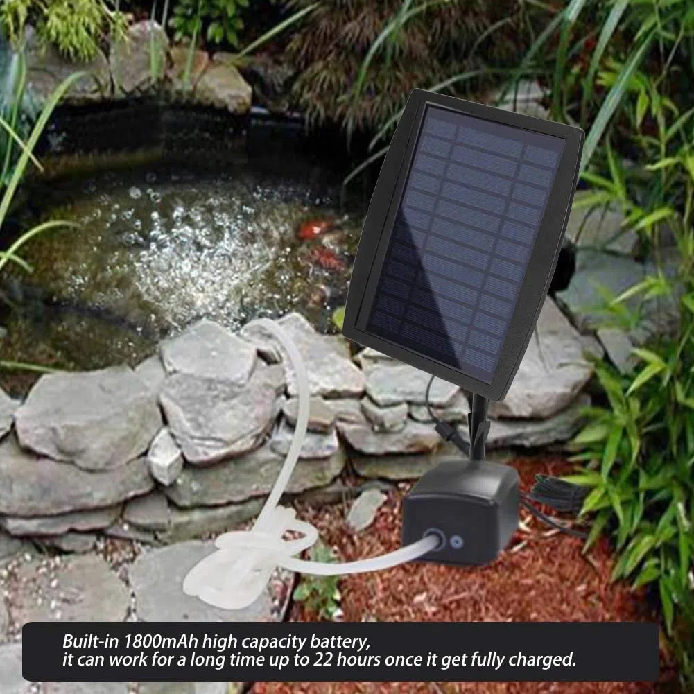 Pompa ad aria alimentata solare, pompa ad aria alimentata solare dell'aeratore dell'ossigeno, 3 modalità di lavoro Pompa ad ossigeno dell'acqua per piscina esterna Stagno Fish Tank Garden