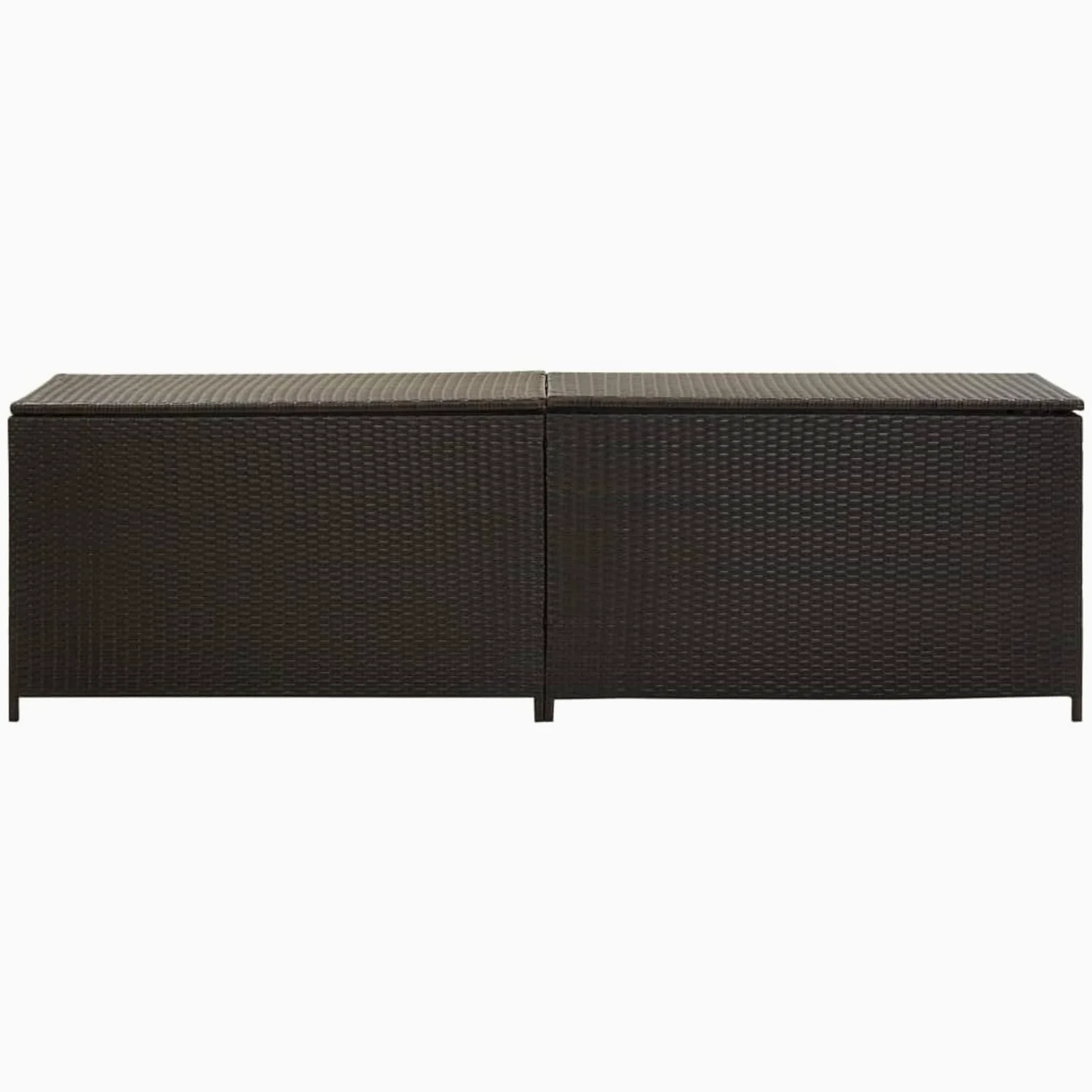 Gecheer Baule da Giardino in Rattan, Cassapanca Contenitore da Esterno, 200x50x60 cm Marrone
