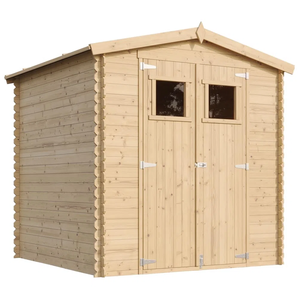 TIMBELA M343 Casetta da Giardino in Legno per Esterni - L216xL206xA218 cm/ 3.53 m2 - Piccola Casetta in Legno, Rimessa Attrezzi, Deposito Bici