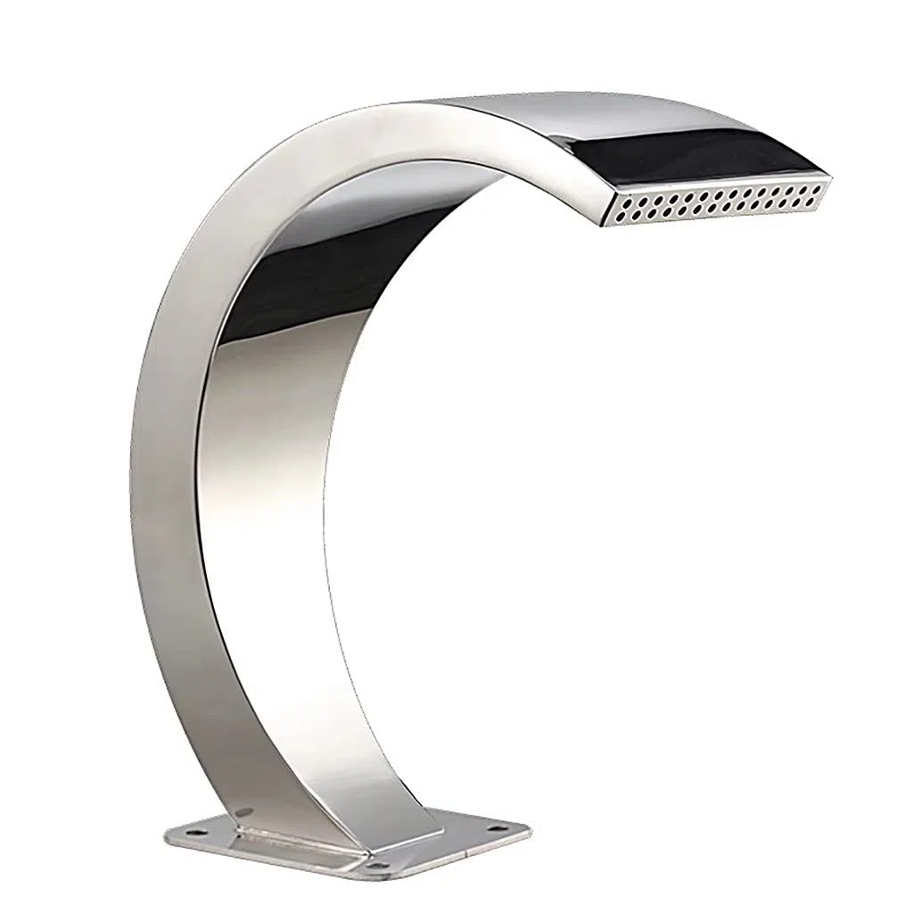 SIERINO Fontana a Cascata per Piscina in Acciaio Inossidabile - Fontana per Piscina in Argento per Esterni Decorazione da Giardino per Piscine Interrate Cascate Fontana, 11 Gancio ad Arco, 65 * 30 cm