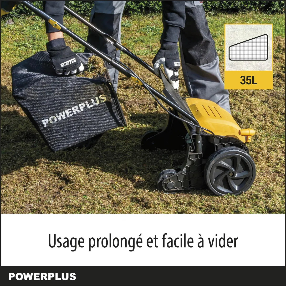 Powerplus POWXG75130-1300 W e larghezza di taglio 320 mm, ventola 2 in 1 e articolatore elettrico per il vostro giardino
