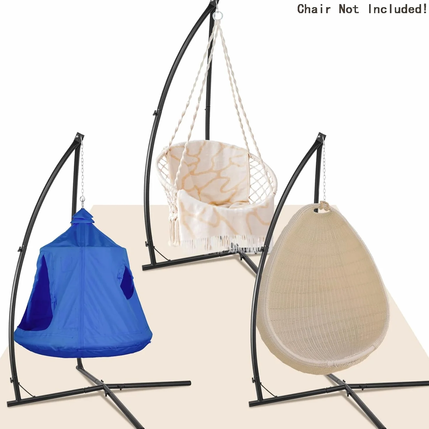 Struttura per Amaca,Supporto per Sedia Sospesa,Supporto per Amaca,Telaio per Poltrona Sospesa,Supporto per Sedia Amaca,Carica 110KG, per Sedia a Uovo,Sedia Dondolo,Sedia Sospesa,per Balcone,Giardino