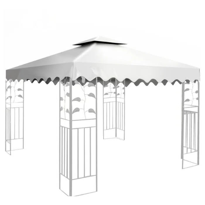 San Marco Telo di Ricambio per Gazebo 3x3 mt Bianco da 180 gr/mq, Resistente ai Raggi UV, Resistente alla Pioggia, completo di Camino Antivento