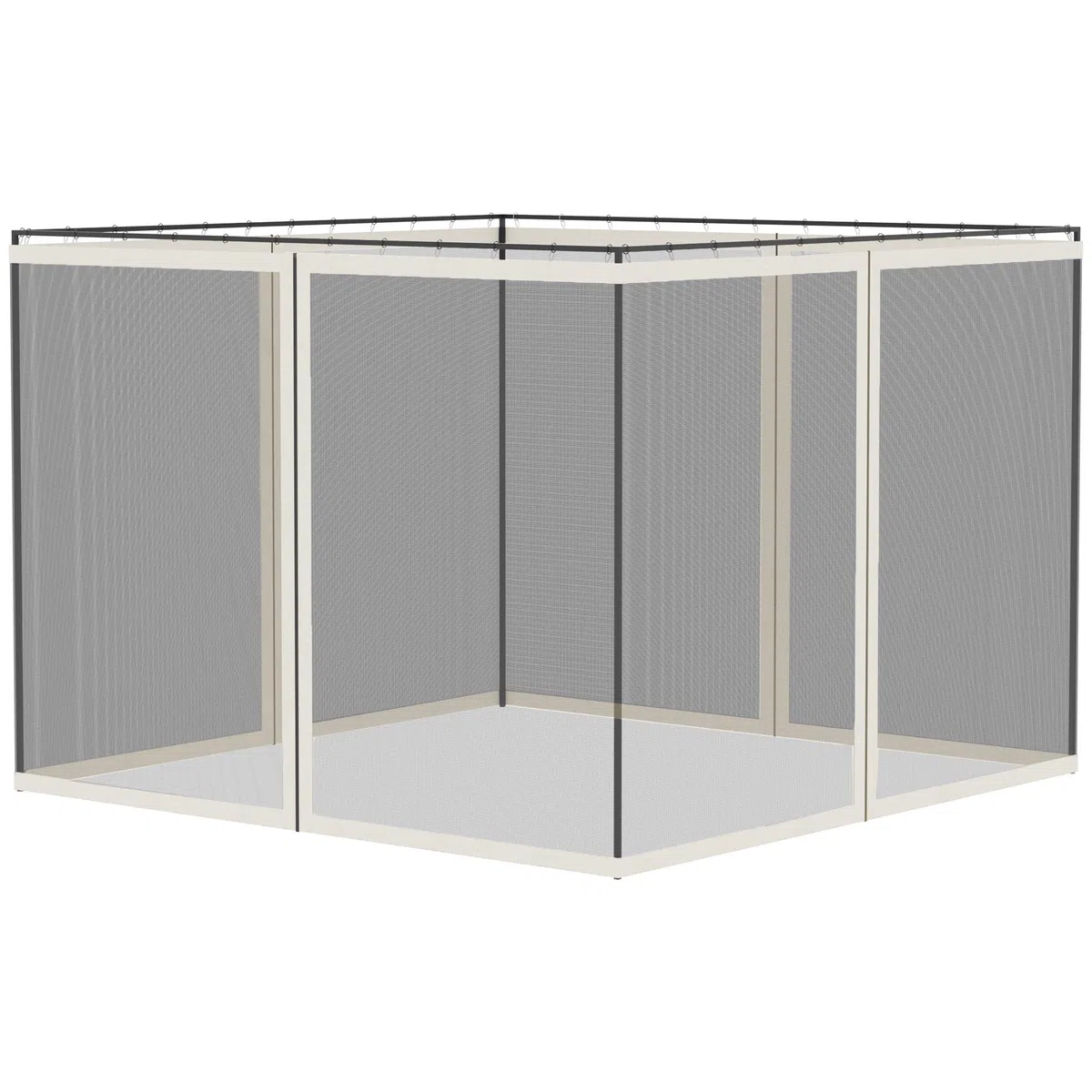 Outsunny Zanzariere per gazebo barnum 3 x 4 m - set di 4 zanzariere con cerniera + ganci di fissaggio - poliestere nylon