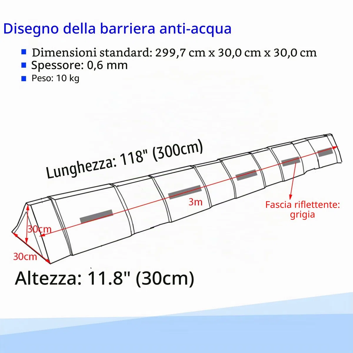Protezione dalle inondazioni per porte Barriera di protezione dalle inondazioni riempita d'acqua Protezione dalle inondazioni gonfiabile, sacco di sabbia alternativo per protezione dalla