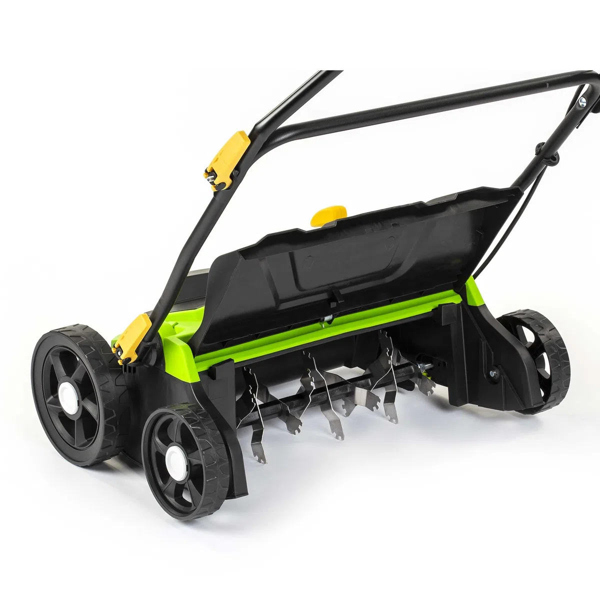 Scarificatore e rastrello elettrico 2 in 1, 1300 W, larghezza di taglio 320 mm, contenitore da 40 l, maniglia regolabile, profondità di taglio da -12 a +10 mm, 2 cilindri intercambiabili