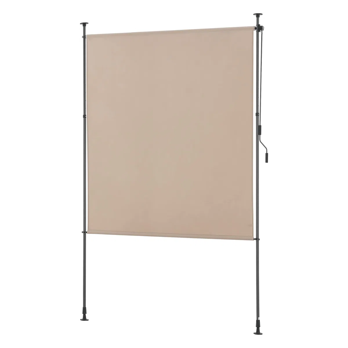 pro.tec Schermo Verticale da Balcone con Pali Telescopici Regolabili in Altezza tra 230-310 cm Tenda Parasole Frangivento Protezione Privacy - Larghezza 200 cm - Color Sabbia